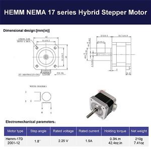Motore Passo-Passo Nema17 di Alta Qualità per Stampa 3D, 42mm, 1.8 Gradi, 2 Fasi, 4 Fili, Motore Ibrido <span class=keywords><strong>Nema</strong></span> <span class=keywords><strong>17</strong></span> per Macchinari Medici - Product Image 3
