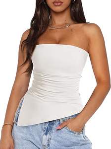 2025 primavera y verano nuevo chaleco sin mangas para mujer moda Spice Girls Sexy Tops Y2K estilo Slit Breasted camiseta - Product Image 5