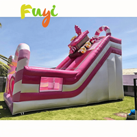 Vente d'usine, toboggan gonflable rose, toboggan sec gonflable commercial, toboggan gonflable princesse pour filles