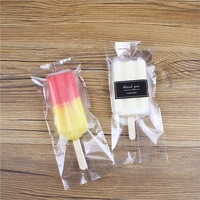 Sac de crème glacée transparent fait main scellé à la machine pour sucettes glacées sorbet 100 pièces emballage personnalisable pour outils de crème glacée