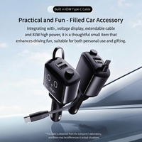 Chargeur de voiture rétractable 65W PD Type-C pour allume-cigare, 3 ports QC USB-A, USB-C supplémentaire, adaptateur de charge rapide DC12V-24V pour voiture