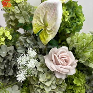 SMOOTH Custom Forest Style <b>Artificial</b> Green <b>Hydrangea</b> Rose Flora Runner <b>Flower</b> ball Set - Product Image 3