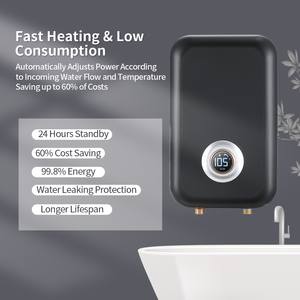 220V 4.5KW Pantalla de temperatura inteligente Ahorro de energía Calentador de agua eléctrico instantáneo sin tanque Duchas y baños de hotel Baño <span class=keywords><strong>Gayser</strong></span> - Product Image 3