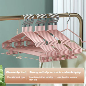 Оптовые цветные нескользящие вешалки для одежды из пластика, изготовленные методом литья под давлением, с крючками для экономии места в гостиной - Product Image 5