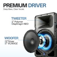 Accuracy Pro Audio AC12PRO Altavoz Activo Profesional de 12 Pulgadas con DSP para Cualquier Configuración FOH de Frecuencia Completa