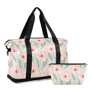 Aloha Hawaiian Custom Hau Flower Design Travel Foldable Bags Weekender Overnight Carry Sports Duffel Travel Gym Yoga Bag - Product Image 1