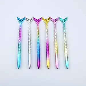 new design UV colorful shiny fish gift small mermaid gel ink pen for promotion