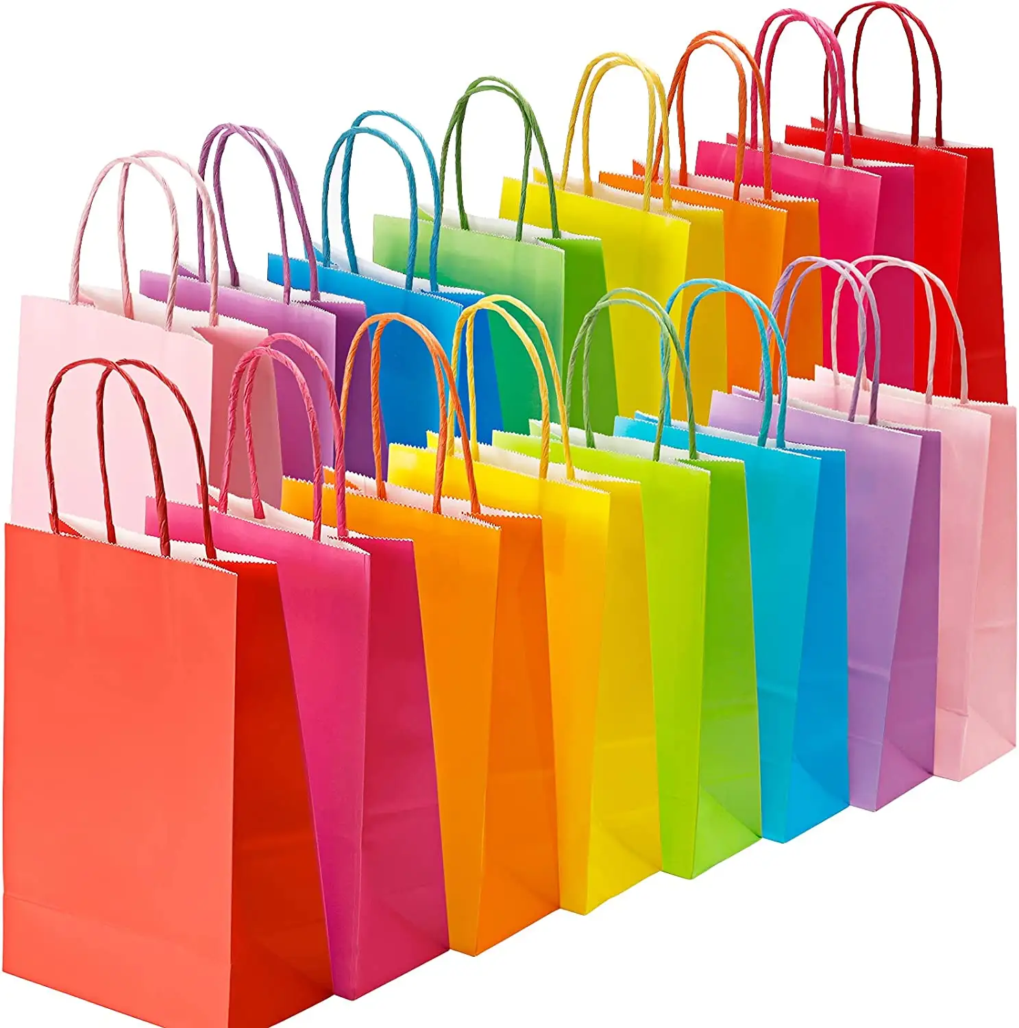 卸売カスタマイズされたリサイクル可能なクラフト紙袋ツイストハンドルショッピングキャリアバッグペーパーバッグあなた自身のロゴ付き