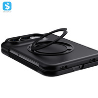 Étui de téléphone de luxe pour iPhone Duo, avec protection anti-rayures, effet cuir, protection de la vie privée, support magnétique rotatif