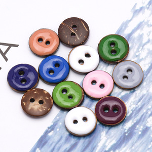 Natural <strong>Coconut</strong> <strong>Shell</strong> <strong>Buttons</strong> - Colorful Dotted Oil Style For Children's Clothing, Dresses &amp; Cardigan Decor - Product Image 3