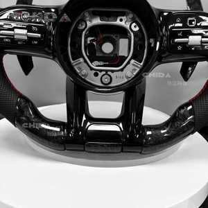 Volante Deportivo Personalizado de Fibra de Carbono y Cuero Perforado con Luces LED para <span class=keywords><strong>Mercedes</strong></span> AMG CL 55 SL55 GLC GLE a W176 - Product Image 6