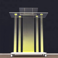 Éclairage LED pour église verre acrylique clair podium tribune chaires détachables pupitre design de meubles modernes à vendre