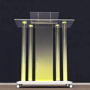 Iluminación LED Iglesia vidrio acrílico transparente <span class=keywords><strong>podio</strong></span> soporte tribuna púlpitos desmontables atril muebles modernos diseños para la venta - Product Image 2