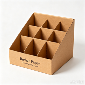 Caja de Exhibición Ranurada Ecológica Personalizada con Asa, Embalaje Minorista de Papel Kraft Corrugado para Gafas y Tazas, Almacenamiento de Regalos - Product Image 5