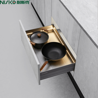Panier multifonctionnel en aluminium pour armoire de cuisine Panier coulissant avec lumière LED Accessoire de quincaillerie pour armoire