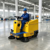 Balayeuse industrielle autoportée pour usine, largeur de balayage 1050 mm
