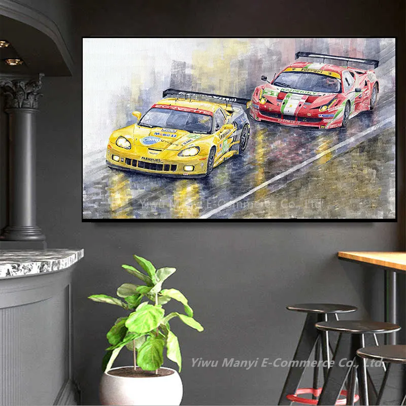 भित्तिचित्र रंगीन रेसिंग कार और शांत Kart के लिए दीवार कला पोस्टर और प्रिंट कैनवास पेंटिंग तस्वीर कमरे में रहने वाले घर डिजाइन सजावट