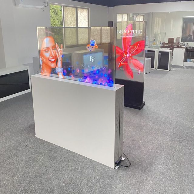 Custom 30 49 55 77 Inch Transparent Oled Display See Through High Transparency Screen Multi Touch Control Transparent Oled