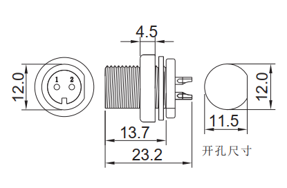 IP67 Waterproof D Code Male Aviation Cable M12 Connector 4 Pin