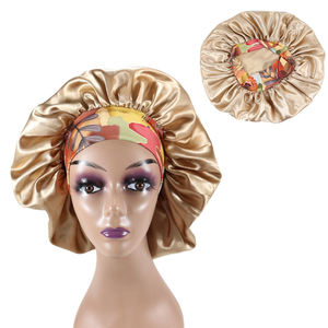 Gorros <span class=keywords><strong>de</strong></span> satén para dormir, gorro <span class=keywords><strong>de</strong></span> dormir, Pelo Rizado sedoso, gorro <span class=keywords><strong>de</strong></span> banda con estampado trenzado negro para mujer - Product Image 6