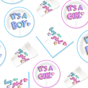 DAMAI Gender Reveal Theme Disposable Dessert Dinner <b>Paper</b> Plates Cup Napkin Tableware Set for Party Supplies for Baby Shower - Product Image 4