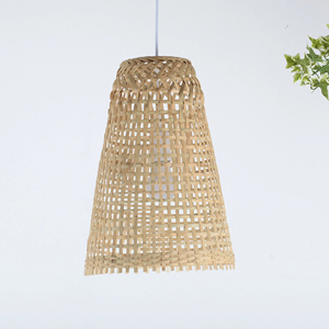 Cone Shaped Bamboo Wood Pendant Light Woven Asian Lampshade Hanging Ceiling Lamp OEM Supplier Vietnam - Product Image 4