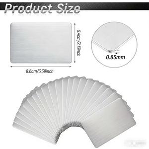 Spot Stainless Steel Business Card Laser Engraving Metal Card Blank Steel Label Sign DIY Machine Nameplate Rectangle Polished