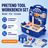 Ensemble d'outils de jeu en plastique pour enfants avec perceuse jouet à piles et accessoires de construction pour les enfants de 2 à 7 ans