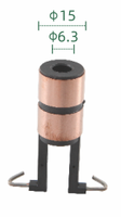 Support de balais de charbon pour anneau collecteur (dimensions : 15*6.3 / 44.2*9.3*24.5 X 2 anneaux), pour assemblages de collecteurs à anneau.