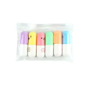 Kawaii kırtasiye pastel fosforlu marker kalem seti fosforlu kalem resaltafluorescent floresan kalemler