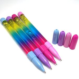 2024 magischer bunter zahnstab märchenstift neuheit benutzerdefiniertes logo Kunststoff flüssiger glitzer schwimmender Stift - Product Image 3