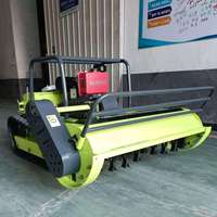 Livraison Gratuite CE EPA Tondeuse Robot à Fléaux Télécommandée Tout-Terrain à Moteur Essence pour Coupe d'Herbe avec Roues en Caoutchouc