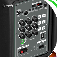 Enceintes de karaoké portables sans fil DP-682 GD-932 6,5 8 pouces avec micro intégré, USB, Aux, LED RGB pour extérieur, 30-50W