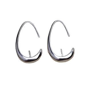 Crochets d'oreille en argent S925 pour femmes, pour la création de boucles d'oreilles en perles avec plateau vide, accessoires de bijouterie semi-finis - Product Image 5