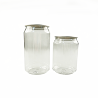Bouteilles en plastique PET avec bouchon en aluminium de qualité alimentaire personnalisables, contenants vides pour l'emballage de soda, de jus, de bière et d'eau purifiée