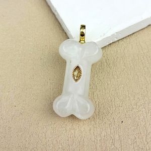 Pendentif en Amazonite Naturelle Sculptée en Os, Pierre <span class=keywords><strong>de</strong></span> Reiki Gravée, Gemme Chakra avec Zircon Oeil, Plaqué Or 18K, Cadeau Tendance - Product Image 6