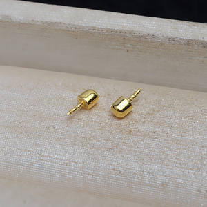 Accessoires de bricolage faits à la main, argent S925, perle baroque, forme de pied d'éléphant, plateau vide, 12 mm, capuchons de perles ovales pour la fabrication, 1 paire, 4903 - Product Image 4