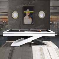 Table de billard de qualité supérieure en ardoise, 7, 8 ou 9 pieds, couleur noire, avec éclairage LED suspendu, vente flash 2026