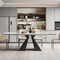 Ensemble de table à manger moderne pliable et extensible en pierre frittée, 6 places, mobilier de luxe pour la maison, fabriqué à Foshan