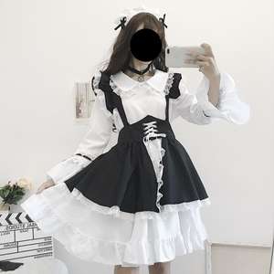 Costume de servante Lolita noir mignon Ecowalson pour filles et femmes, costume de cosplay de servante adorable, spectacle d'animation, tenue japonaise, robe, vêtements - Product Image 1