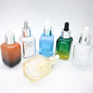 Nieuwe Stijl 5Ml 10Ml 15Ml 30Ml Kleurrijke Vierkante Vorm Serum Parfum Glazen Druppelflesje Voor Essentie olie