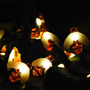 <span class=keywords><strong>Guirnalda</strong></span> de luces LED con forma de abeja alimentada por energía <span class=keywords><strong>Solar</strong></span>, guirnaldas navideñas impermeables para fiestas, decoración de valla de jardín - Product Image 2