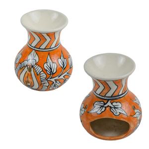 Quemador de aceite de buen diseño, de cerámica para decoración del hogar quemador de incienso, fragancia con acabado pintado a mano, soporte para incienso - Product Image 3