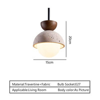 Lustre LED Rétro Minimaliste avec Pierre Jaune, Petite Lampe Suspendue Semi-Circulaire pour Villa, Îlot de Cuisine, Table à Manger, Décoration