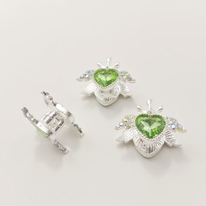 Heart-shaped Wings Alloy Pendant With Rhinestones For DIY Jewelry <b>Necklace</b> Earrings Bracelet <b>Small</b> Size Spring 2025 - Product Image 2