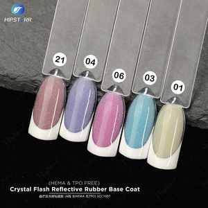 Gel Base de Goma Reflectante SIN HEMA ni TPO, Gel Base de Goma Natural con Brillo Cristalino, Esmalte de Uñas de Marca Privada, Capa Base con Purpurina - Product Image 4