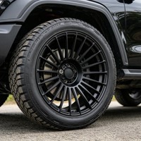 Rines Monobloque Forjados de Aleación T61, Estilo Beadlock Negro, Multiventana, para Camionetas Todoterreno, SUV 4x4, Vehículos de Calle