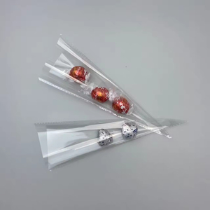 Bán Hàng nóng chất lượng tốt nhất OPP Giấy bóng kính Túi tam giác ngọt ngào hình nón <span class=keywords><strong>Poly</strong></span> túi nhựa gói thực phẩm cho kẹo bỏng ngô - Product Image 5