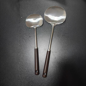 Stainless Steel Mushroom Spatula With Walnut Handle Anti Slip <b>Kitchen</b> Utensil For Cooking 2 Pieces - Product Image 2