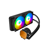 Refroidisseur de processeur liquide RGB 120 mm, système de refroidissement par eau AIO, ventilateurs à roulement fluide PWM, radiateur en aluminium, base en cuivre, Intel/ 30dBA silencieux